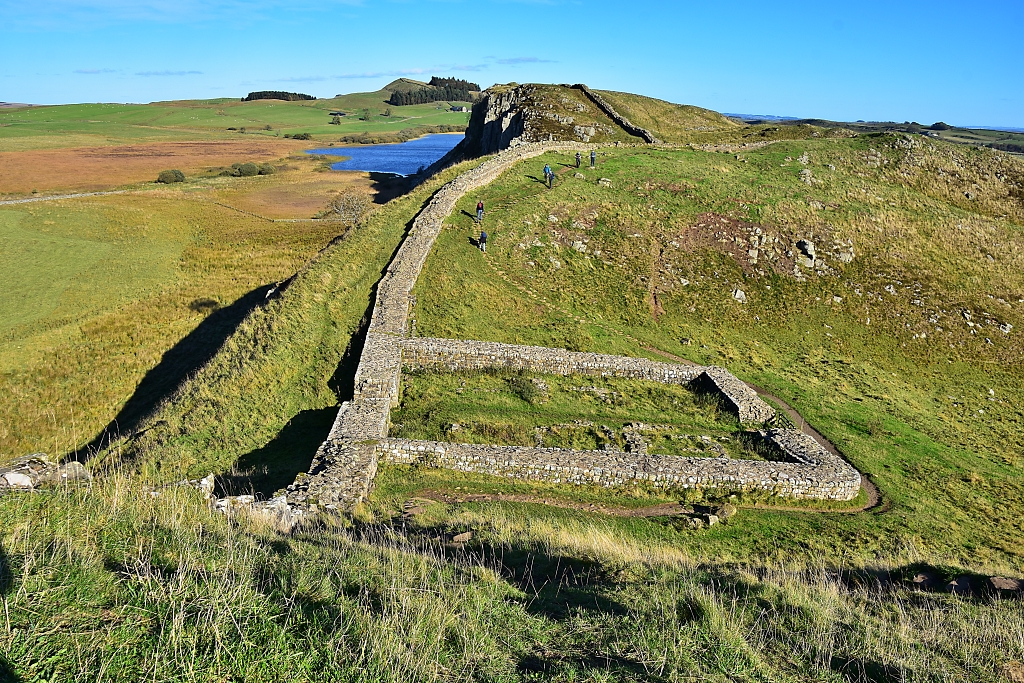 Walking Along Hadrian's Wall Towards Sycamore Gap
