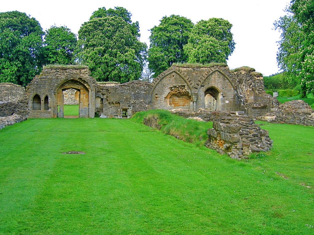 On the Left is the Monks Dining Hall and Right is the Warming Room