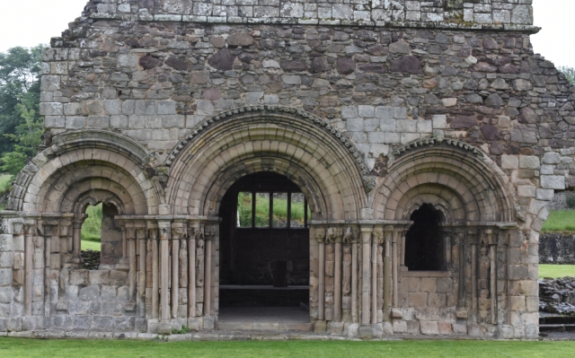 The impressive entrance to the Chapter House of Haughmond Abbey in Shropshire &copy; essentially-england.com