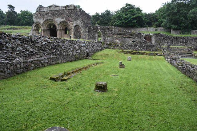 The undercroft of Haughmonds Abbey in Shropshire, above which would have been the canons dining hall &copy; essentially-england.com