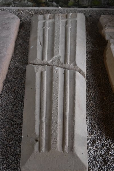 Tombstone stored in the Chapter House of Haughmond Abbey in Shropshire© essentially-england.com