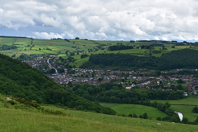 View over Knighton from Panputon Hill &copy; essentially-england.com