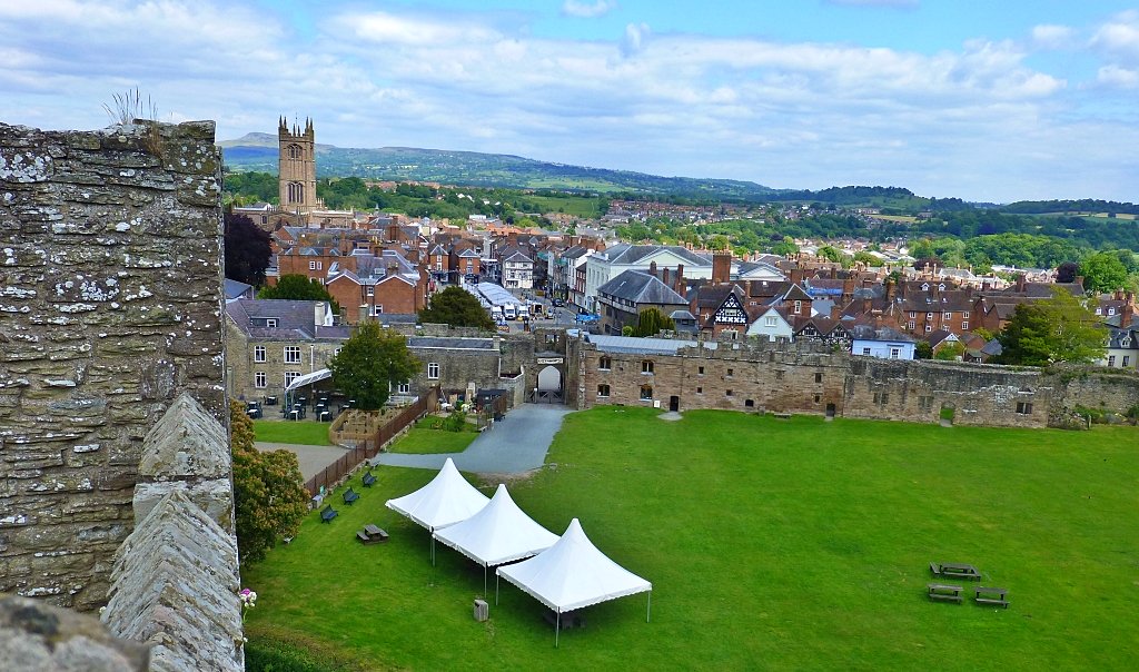 View over Ludlow from the Great Tower of Ludlow Castle © essentially-england.com