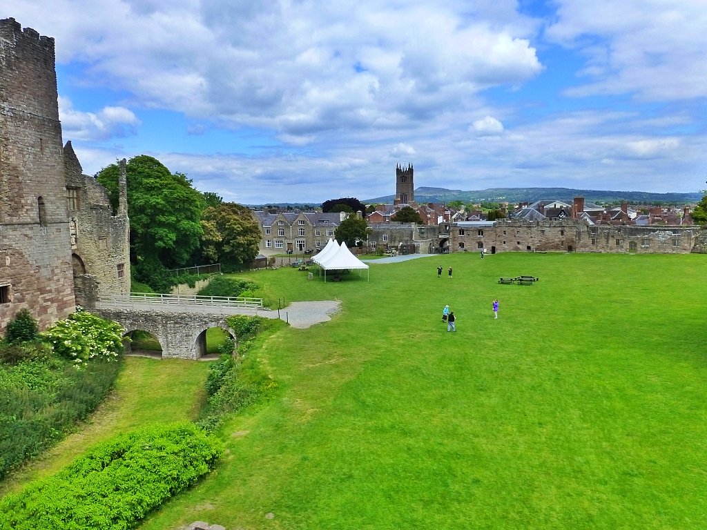 The View over the Outer Bailey from Mortimer's Tower © essentially-england.com