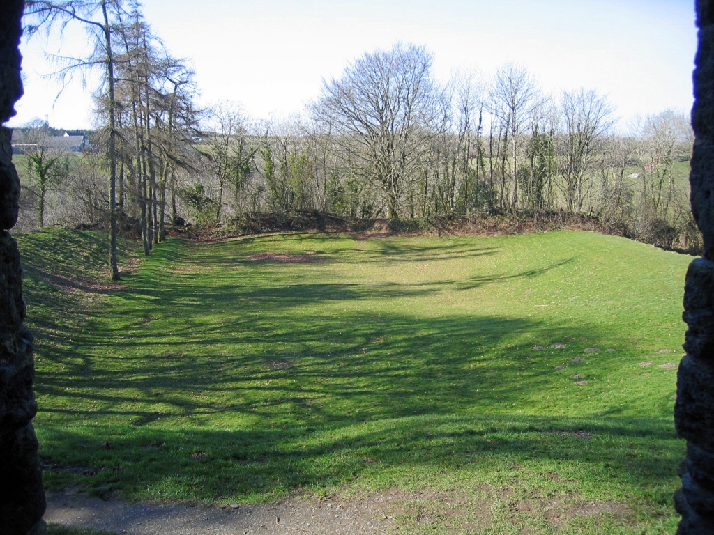 View from Lydford Castle Tower over the Bailey