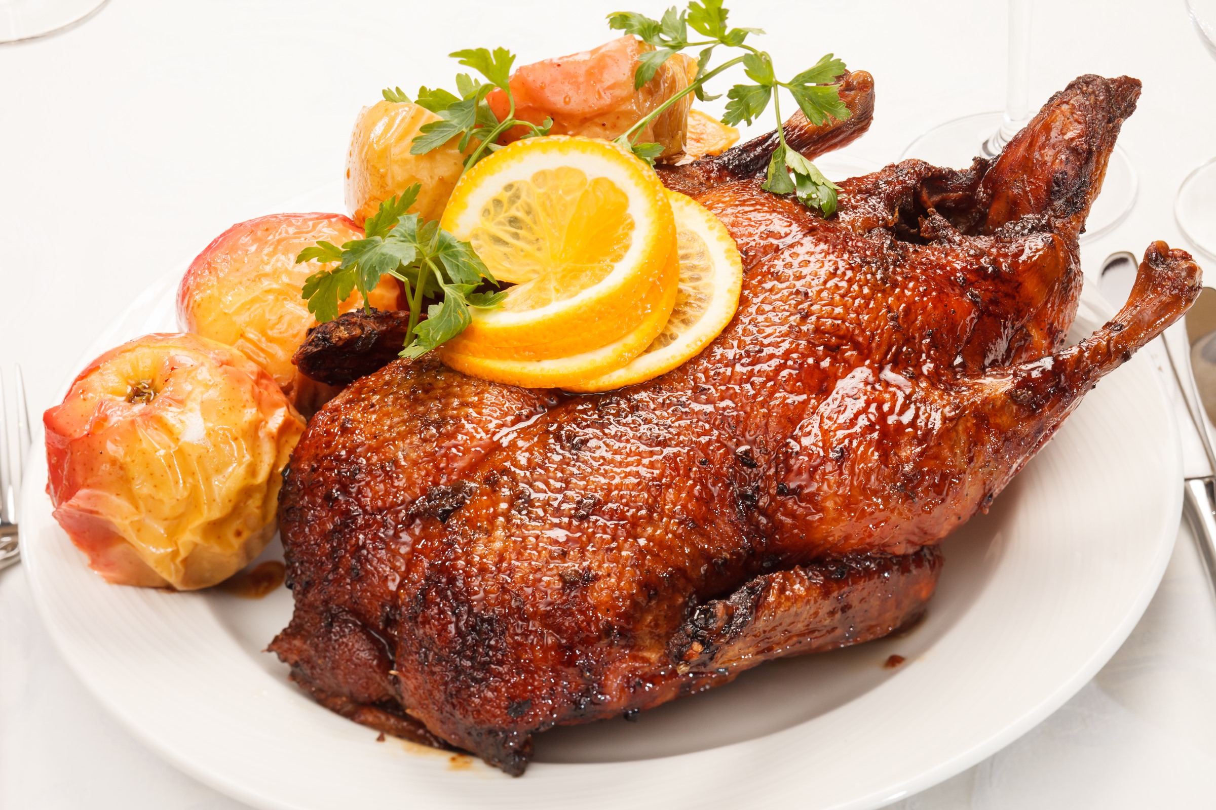 A Roast Goose Recipe with Apple and Orange Stuffing © Maxim Shebeko | depositphotos.com
