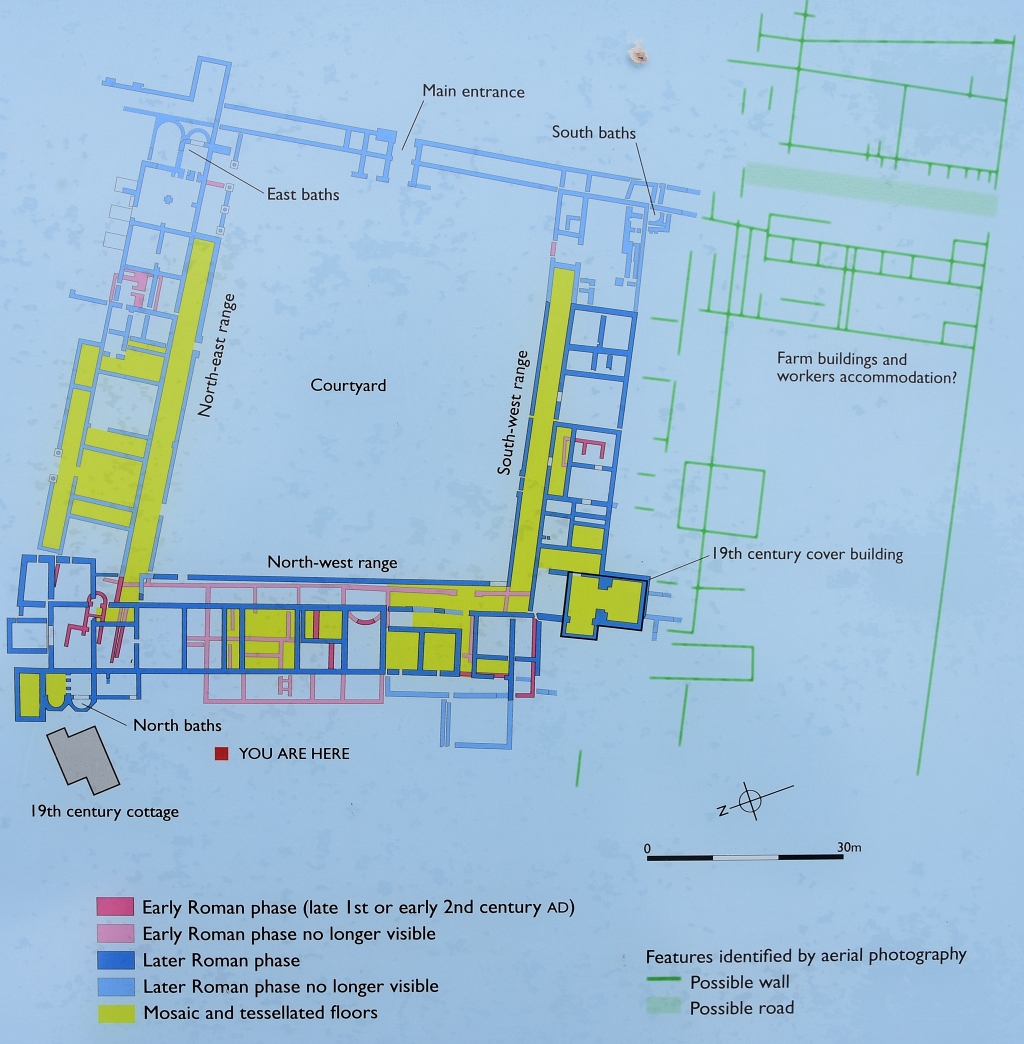 Plan of North Leigh Roman Villa (Photo taken of English Heritage imformation board) © essentially-england.com