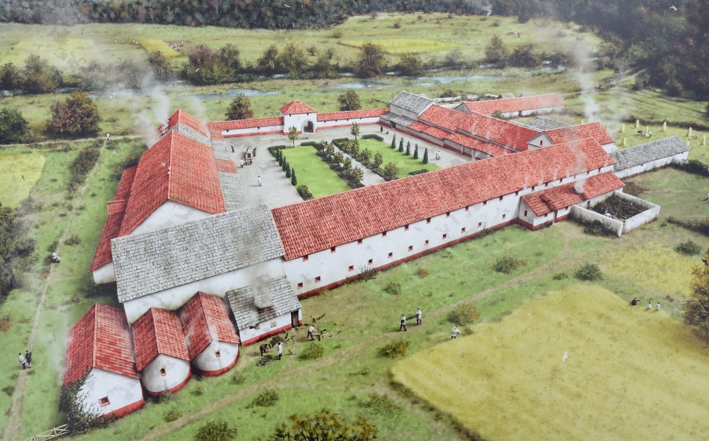 Artist's Impression of North Leigh Roman Villa (Photo taken of English Heritage imformation board) © essentially-england.com