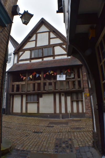 Walking among the medieval streets of Shrewsbury in Shropshire &copy; essentially-england.com