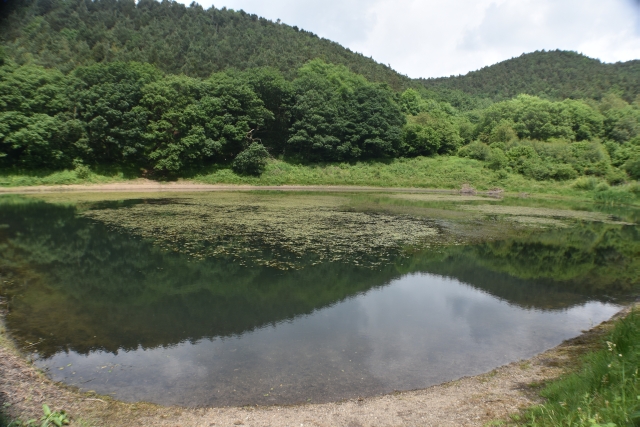 the upper and larger reservoir at snailbeach mine in shropshire