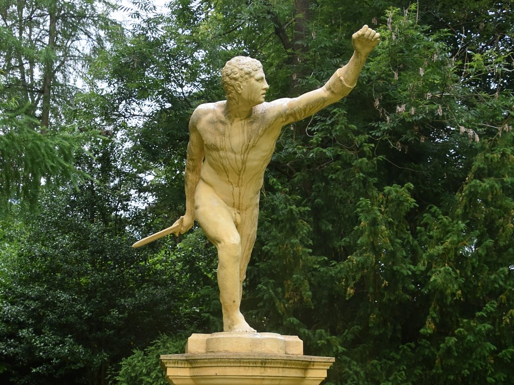 The Gladiator Statue in Stowe Gardens