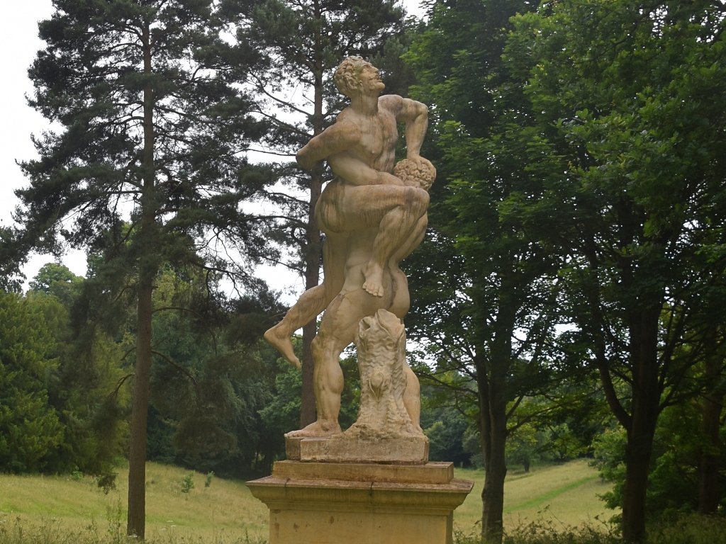 Hercules and Antaeus Statue in Stowe Gardens