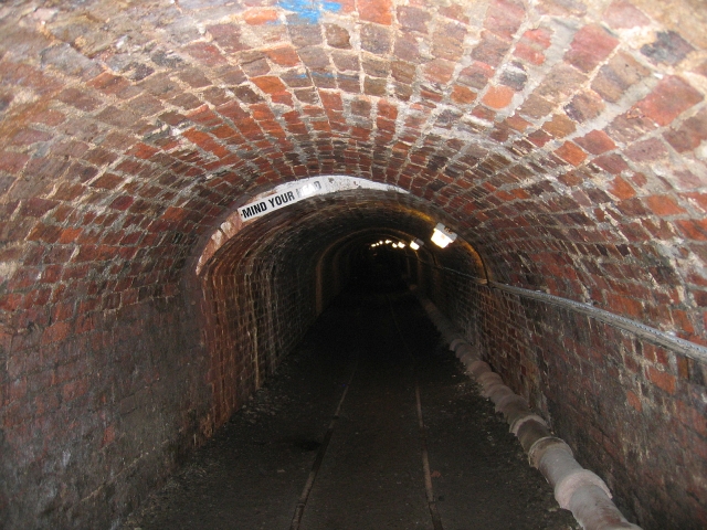 Inside the Tar Tunnel, part of the Ironbridge Gorge World Heritage Site in Shropshire.