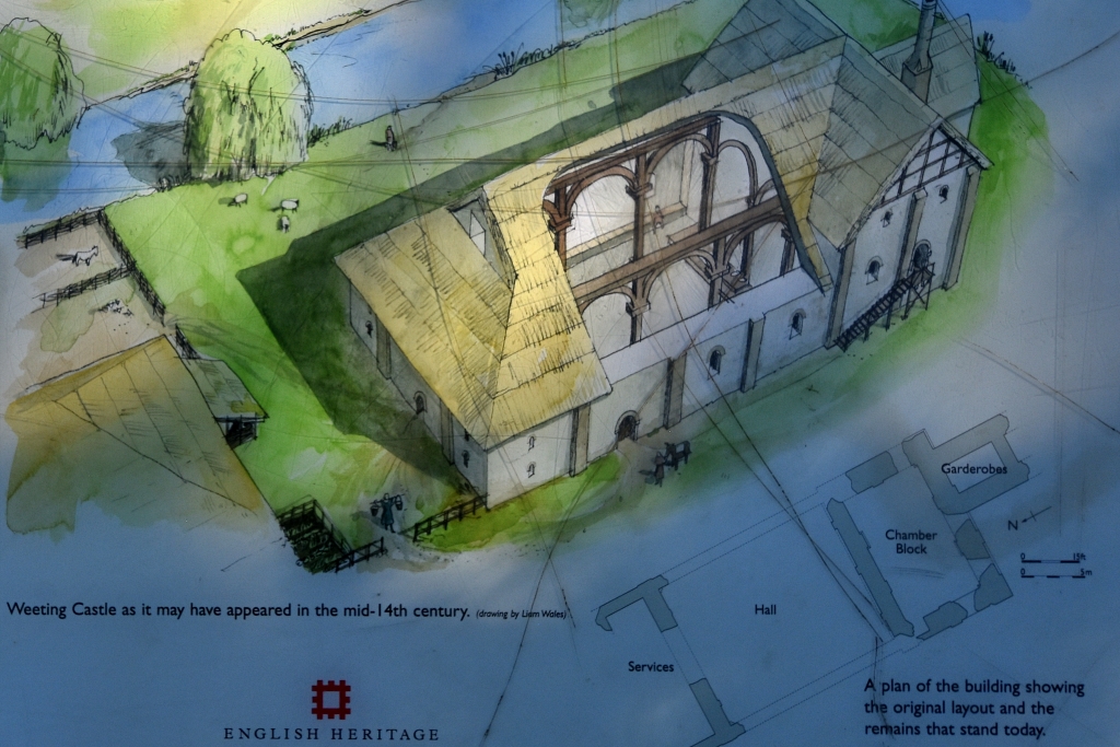 Artist's Impression of Weeting Castle Around the 1350's (Photo taken of English Heritage Information Board)