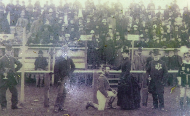 the crowning of a tilting the ring champion at one of the wenlock olympian events